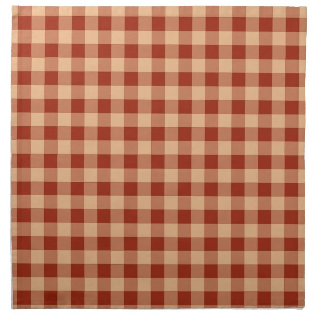Brown Checkered Gingham Pattern Cloth Napkin (Front)
