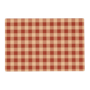 Brown Checkered Gingham Pattern Placemat