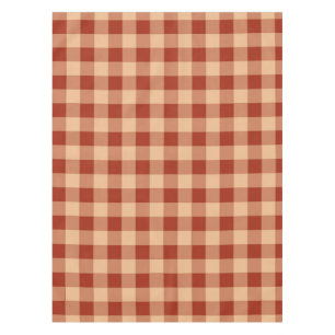 Brown Checkered Gingham Pattern Tablecloth