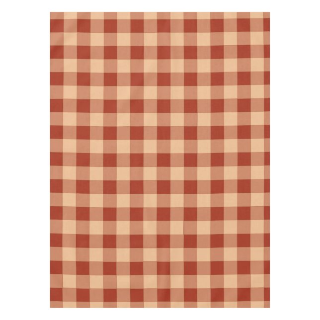 Brown Checkered Gingham Pattern Tablecloth (Front)