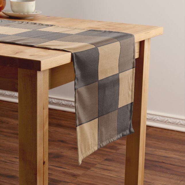 Brown Checkers Medium Table Runner (In Situ)