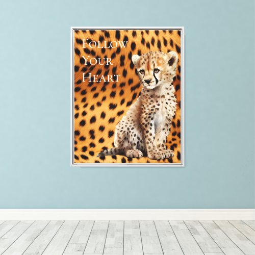 Brown Cheetah Cat Canvas Print