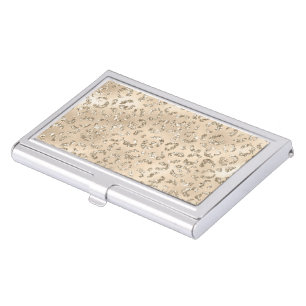 Brown Cheetah Leopard Skin Print Pattern Animal Business Card Case