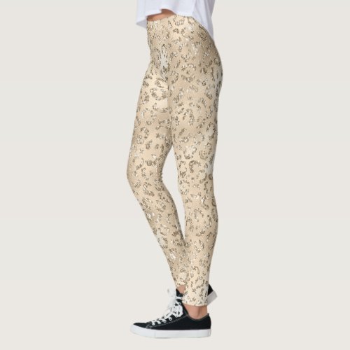 Brown Cheetah Leopard Skin Print Pattern Animal Leggings