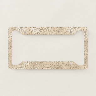 Brown Cheetah Leopard Skin Print Pattern Animal License Plate Frame