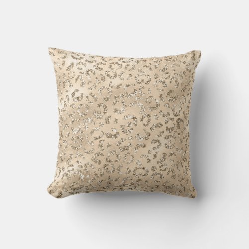 Brown Cheetah Leopard Skin Print Pattern Animal Throw Pillow