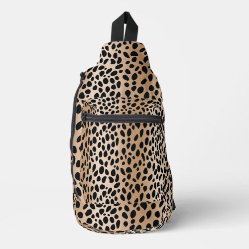 Brown Cheetah Print Cross Body Bag Backpack