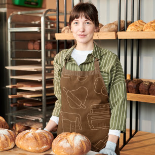 Brown Chef Baking & Cooking Utensils Fun Baker Apron