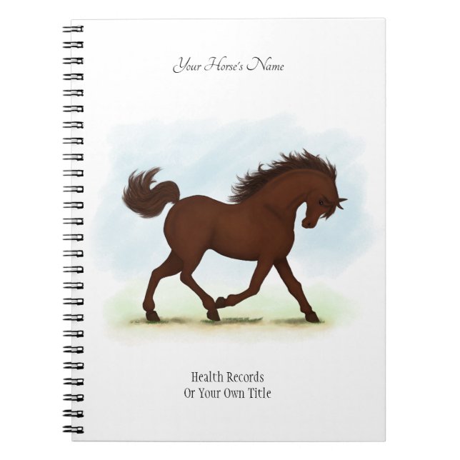 Brown Chestnut Personalized Horse Owner's Journal (Front)