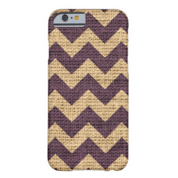 Brown Chevron Pattern Burlap Jute Barely There iPhone 6 Case