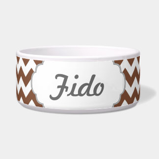 Brown Chevron Zig-Zag Pattern Bowl