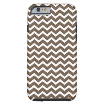 Brown Chevrons Pattern Tough Iphone 6 Case by heartlockedcases at Zazzle