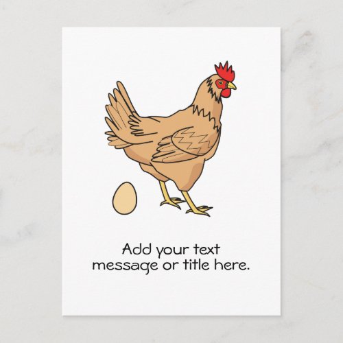Brown Chicken Add Your Text Postcard
