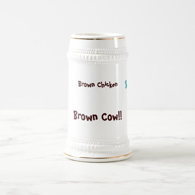 Brown Chicken Brown Cow Beer Stein (Center)