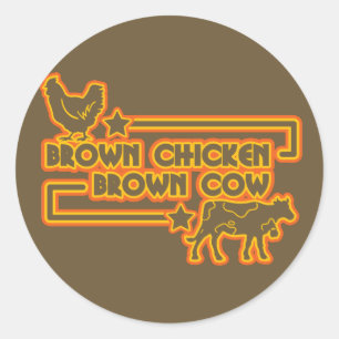 Brown Chicken Brown Cow Classic Round Sticker