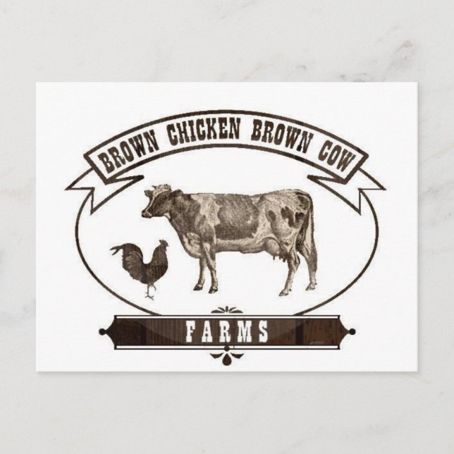 Brown Chicken Brown Cow Farms Postcard (Front)