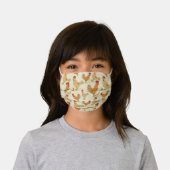 Brown Chicken Design Kids' Cloth Face Mask (Worn)