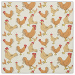Brown Chicken Design Pattern Fabric