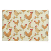 Brown Chicken Design Pattern Pillow Case (Back)