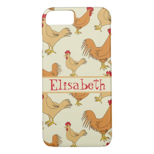 Brown Chicken Design Personalise iPhone 87 Case