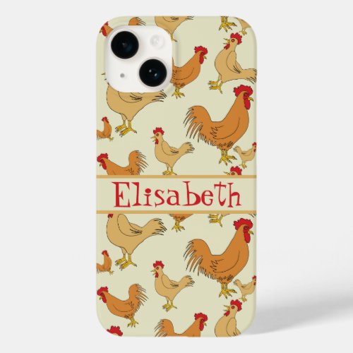 Brown Chicken Design Personalise Case_Mate iPhone 14 Case