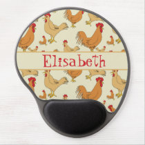 Brown Chicken Design Personalise Gel Mouse Pad