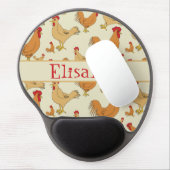 Brown Chicken Design Personalise Gel Mouse Pad (Left Side)