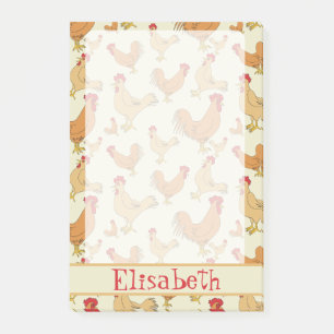 Brown Chicken Design Personalise Post-it Notes