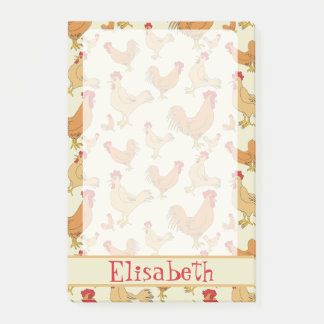 Brown Chicken Design Personalise Post-it Notes