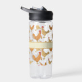 Brown Chicken Design Personalised Water Bottle (Right)