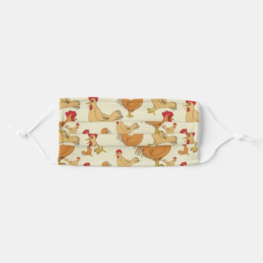 Brown Chickens Adult Cloth Face Mask (Front, Folded)