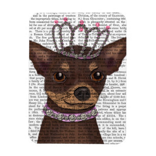 Brown Chihuahua And Tiara Magnet