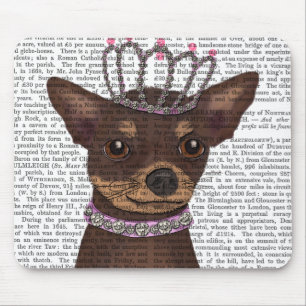 Brown Chihuahua And Tiara Mouse Pad
