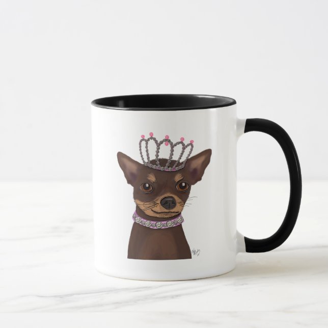 Brown Chihuahua And Tiara Mug (Right)