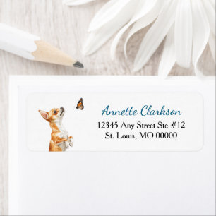 Brown Chihuahua Dog Butterfly Wonder Label