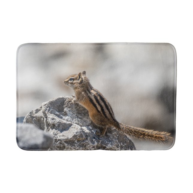 Brown Chipmunk Wildlife Photography Bath Mat (Front)