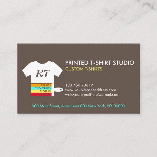 Brown Chocolate Custom T-Shirts Bags Clothing Business Card (Front)
