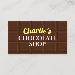 Brown chocolate shop business card template design