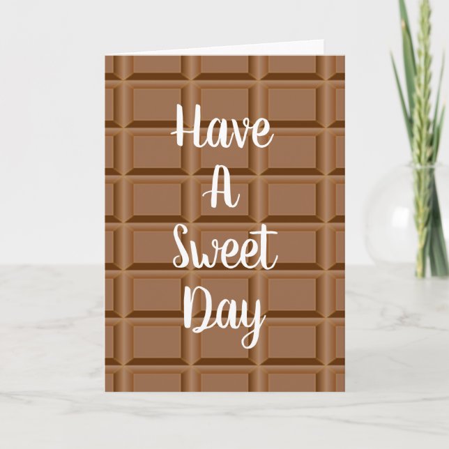 Brown chocolate slab patterned card (Front)
