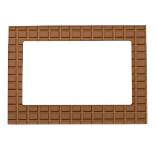 Brown chocolate slab patterned magnetic frame