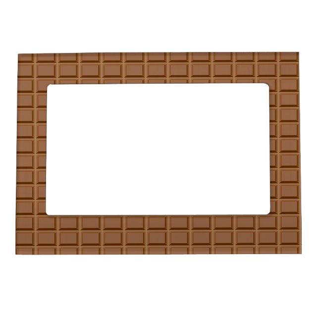 Brown chocolate slab patterned magnetic frame (Front)