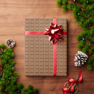 Brown chocolate slab patterned wrapping paper