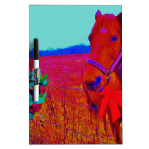 Brown Christmas colored Horse : add name Dry-Erase Board