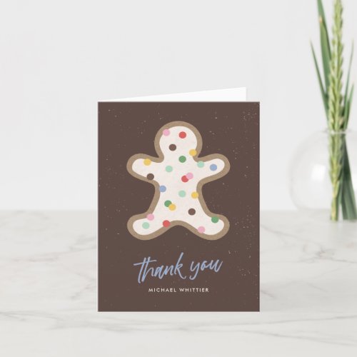 Brown Christmas Cookie Decorating Thank You Card