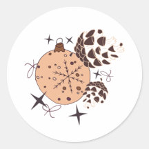 Brown Christmas decoration, cone and star on