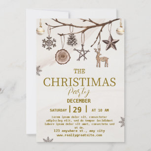 brown Christmas party invitation