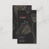Brown Chrysanthemum Flowers Elegant Chic Floral Business Card (Front/Back)