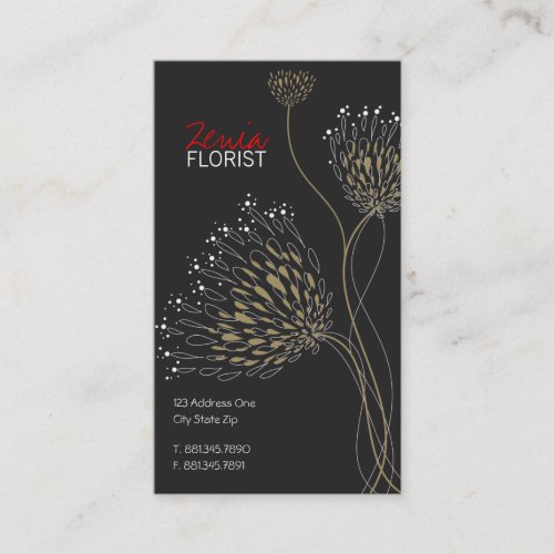 Chrysanthemum Flowers Floral Elegant Chic Business Business Card Templates
