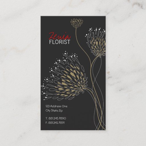 Customizable Chrysanthemum Flowers Floral Elegant Chic Business Business Card Templates