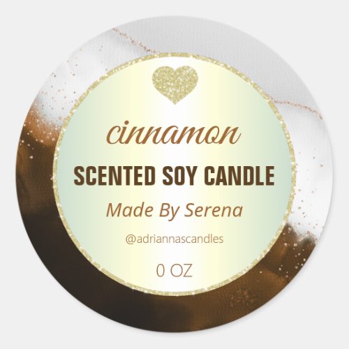 Brown Cinnamon Ink Soy Candle Product Labels